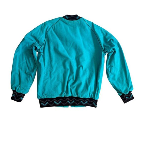 Vintage Walls Blanket Lined Jacket Mens Large Blue Aztec Collar Turquoise Blue - Picture 10 of 10